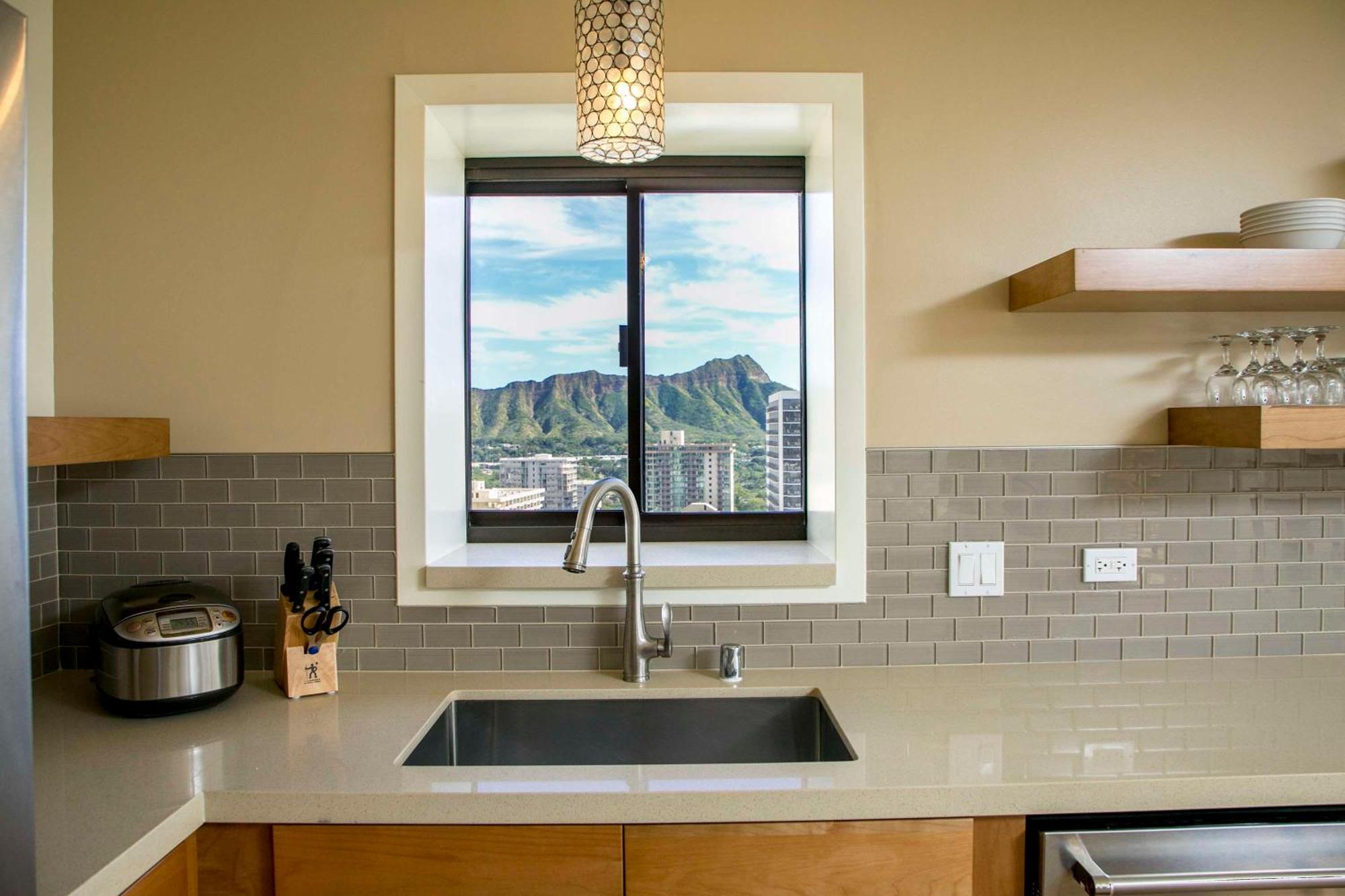 Aston Waikiki Beach Tower Honolulu Exterior foto A kitchen with a single-bowl sink